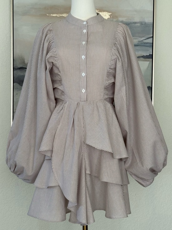 Vici Dresses & Skirts - VICI Cottagecore Balloon Sleeve Peplum Mini Dress Prairie Coquette
